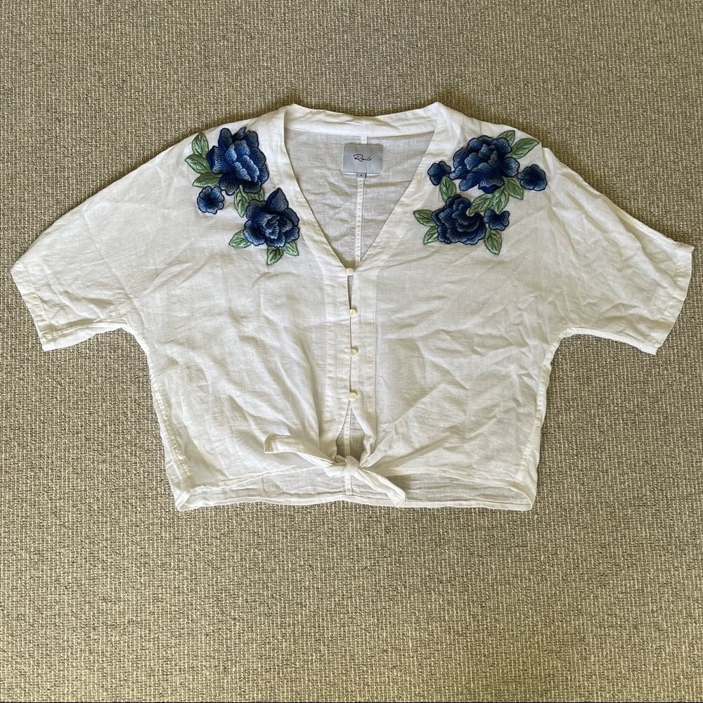 Rails Cropped Linen Tee